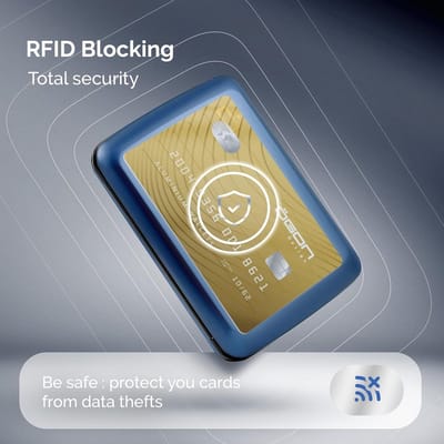 Aluminium Kaarthouder - Portemonnee Pasjeshouder - Veilig Geld Bewaren - RFID Blokkerend Metaal - 11 x 8 x 2 cm