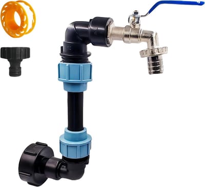 Gooseneck 3/4 Inch Kraan met Adapter voor IBC Tank, Ideaal voor Regenwater, IBC Container en Wateropvangsystemen