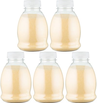 Scrubzout Vanille - 375 gram - Fles met transparante dop - Set van 5 stuks - Hydraterende Lichaamsscrub
