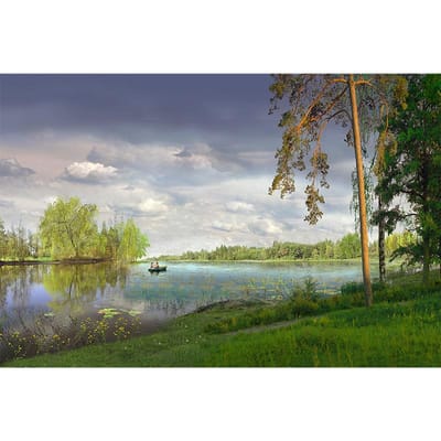 DIY 5D Diamantschilderij Jungle Beek Landschap Mozaïek Diamant Borduurwerk 20X30CM gray
