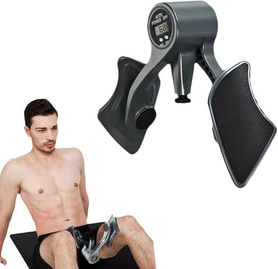 Kegeloefeningen voor mannen, bekkenbodemtraining, heuptrainer (132 lbs), instelbare weerstand, trainingsapparaat met tijd- en telweergave voor thuisworkouts, slanker voor de binnenkant van de dijen, heupversterker