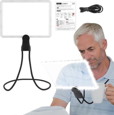 Vergrootglas met LED - Verzamelglas leeslamp - Gedetailleerd werk - Flexibele zwanenhals - 9.5x7 inch lens - Wit