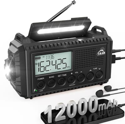 Unyqoos® Multifunctionele Noodradio met Zonne-energie en Krachtige Powerbank, Waterdicht en Draagbaar Ontwerp