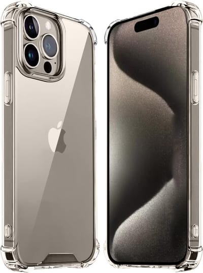 Schokbestendig Hoesje KKG - Crystal Clear Back Cover Geschikt voor: Apple iPhone 15 Pro| Transparante achterkant PC & TPU Bumper