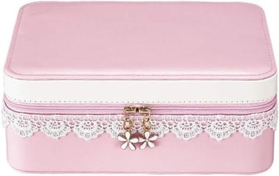 Sieraden Organizer - Opbergdoos Juwelen - Sieraden Opbergen - Dubbellaags Ontwerp - 21.5 cm - Roze