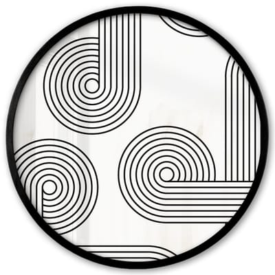 Poster in lijst Rond - Fotolijst 40x40 cm - Posters - Kunst - Abstract - Cirkel - Ronde posterlijst zwart - Decoratie - Wanddecoratie woonkamer - Muurdecoratie slaapkamer