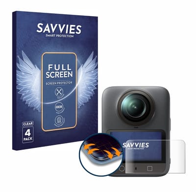 Savvies - Screenprotector voor DJI Osmo 360 - Folie Beschermfolie transparant volledig dekking 4 Stuks