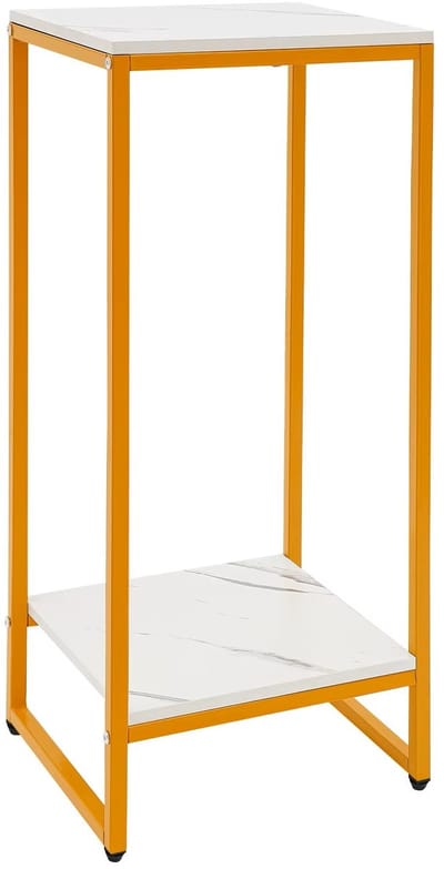 Geargalaxy Plantenstandaard - Plantenrek - Bloemenrek - Bloemenstandaard - Plantenhouder - 2-Laags - Voor Binnen - 30x30x75cm - Wit