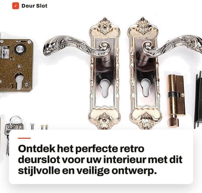 Dailygoods- Deurslot Retro - Antidiefstal - Deurklink Vergrendeling - Manganese Staal - Lichtgewicht - Eenvoudige Installatie - Deurslotset