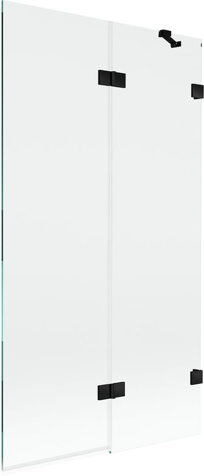 Mexen Lunar douchewand 2-delig rechts 100 x 150 , transparant, zwart - 897-100-100-70-00-P