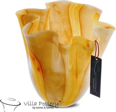 Vaas - Villa Pottery - Decoratie - Woondecoratie - Glaswerk - Waterdicht - Lolly pop 3 Yellow Pink
