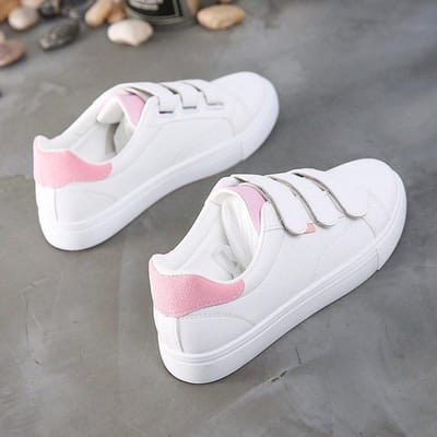 Witte Schoenen voor Vrouwelijke Studenten Lente Nieuwe Comfort Hardloopschoenen Klittenband Sneakers Damesschoenen Mode 36 roze