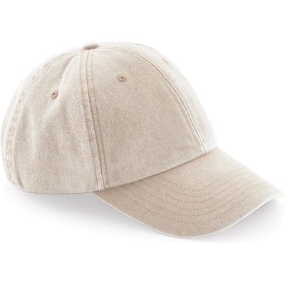 Beechfield Unisex Laag Profiel Vintage Denim-Look Cap (Vintage steen)