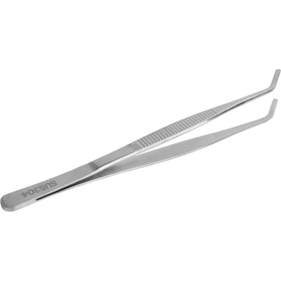 Laboratorium Pincet Hoge Nauwkeurigheid 304 Roestvrij Staal Gekartelde Rand 20cm Fijn Pincet Gebogen Rond gray