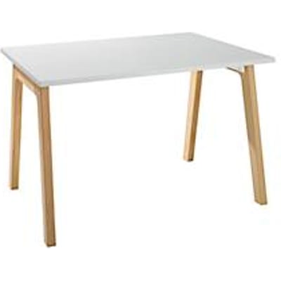 Schäfer Shop Select Start Off Wood bureau, rechthoekig, A-poot, B 1200 x D 800 x H 735 mm, lichtgrijs/houtlook