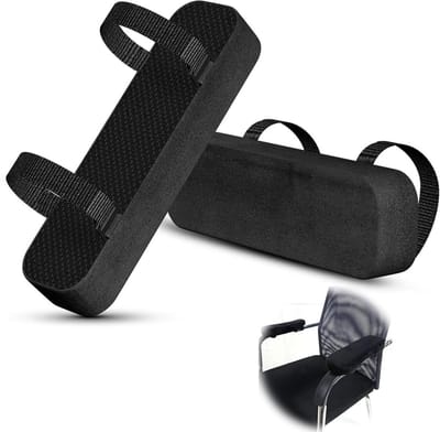 Comfortabele Armsteunen voor Bureaustoelen - 2 Stuks Geheugenfoam Kussens voor Pijnverlichting, Ergonomisch en Wasbaar, Ideaal voor Kantoor, Gaming en Rolstoelgebruik - 25x7.5x3cm