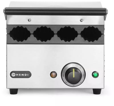 HENDI Contactgrill - rvs en gietijzer - hotdogbroodjes en wraps, 4 sleuven - 385x285x(H)254 mm