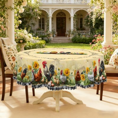 Couronne de fleurs du Jour de l'Indépendance Nappe rectangulaire imperméable Fleur étoile rouge bleue Drapeau USA Housse de table pour dîner cuisine 140x180cm black