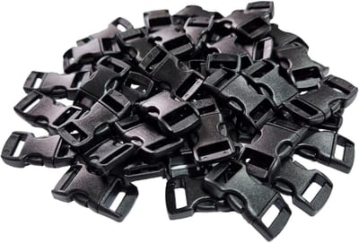 Ilènne - Paracord sluiting Zwart - 50 stuks - kunststof – click sluitingen voor armband