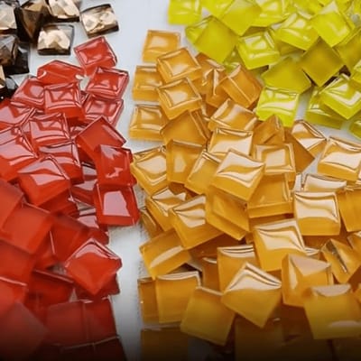 Bulk kristallen mozaïektegels 500G - Diverse kleuren ondoorzichtig glas voor handgemaakte ambachten, DIY fotocoasters en decoratie in keuken en badkamer