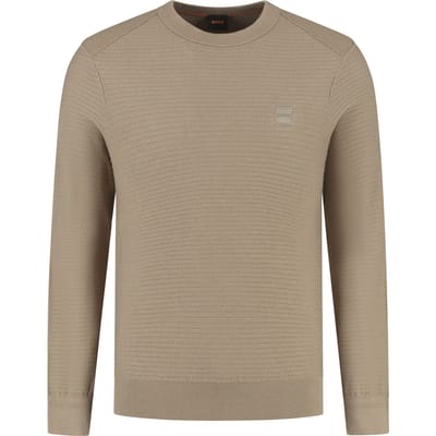 BOSS Trui Anion Taupe - Maat XXL - Heren - Pullovers