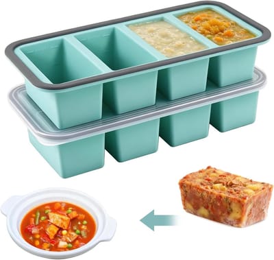 Set van 2 soepcontainers met deksel, ideaal voor soep, invriezen en maaltijdvoorbereiding, 250 ml, multifunctionele siliconen vriesvormen voor bouillon en ijsblokjes