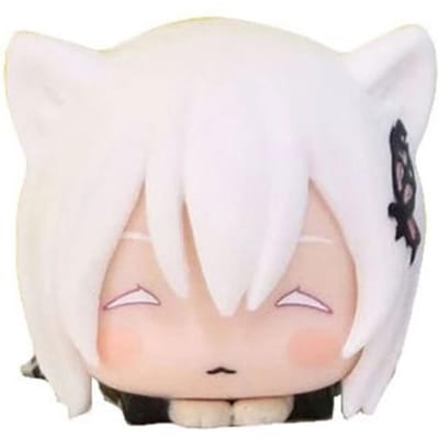 Figurine Anime RE de 4 CM: Vie commençant à zéro dans un autre monde Kawaii Rem Emilia Oreilles de chat mignonnes Modèle couché Jouets pour enfants Poupée PVC No box beige