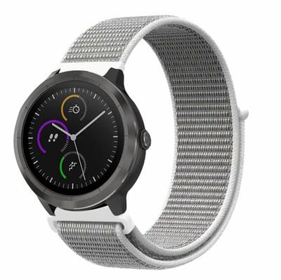 Strap-it Smartwatch bandje nylon - geschikt voor Garmin Vivoactive 4 45mm / Garmin Venu 2 - zeeschelp
