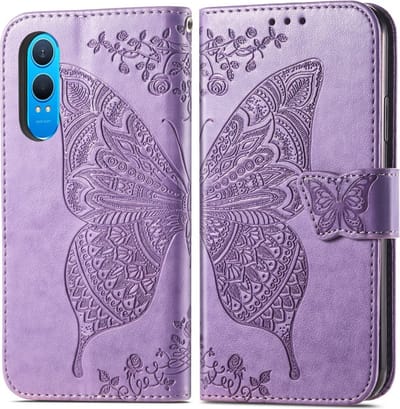 Coverup Hoesje - Geschikt voor OnePlus Nord CE4 Lite 5G Hoesje - Coverup Vlinder Book Case - Paars