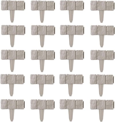 Tuinranden 20 stuks - Gazonhek bloembed - Tuin decoreren - Flexibel uitbreidbaar - 26 cm breed - Grijs