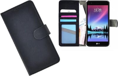 Geschikt voor LG K4 2017 Zwart wallet bookcase portemonnee hoesje