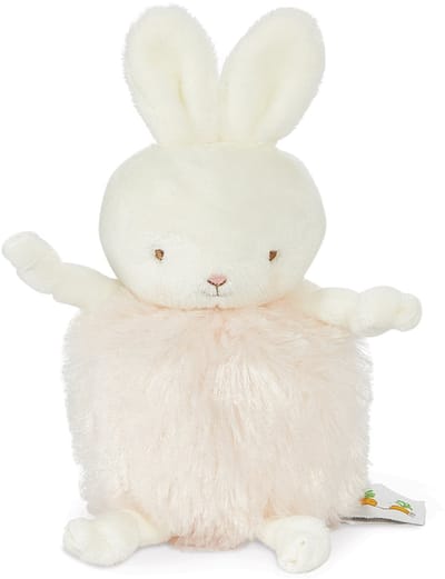 Bunnies By The Bay Roly Poly Blossom Knuffel - Knuffeldier - Geborduurde details - Konijn - 13 cm - Roze