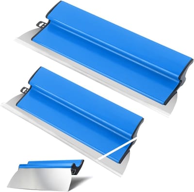 Putty Set met 25 cm en 40 cm Spatula, Ergonomische Handgreep, Flexibele Skimmblades voor Plafond en Wandafwerking, Perfect voor Stucwerk en Klussen