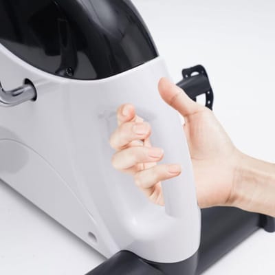 Fiets Pedaal Trainer - Mini Hometrainer - Revalidatie Oefeningen - Opvouwbaar LCD Scherm - 42x34x29.5cm - Wit Zwart