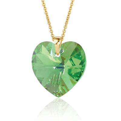 Montebello Ketting Daisy HG565 - Swarovski Hart - 925 Zilver Verguld - Ø18mm - 50cm
