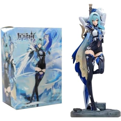 18cm Eula Figuur Genshin Impact PVC Actiefiguur Anime Schattig Meisje Klee Paimon Eula Figuurtje Hu Tao Verzamelen Model Speelgoed Pop Cadeau With box gray
