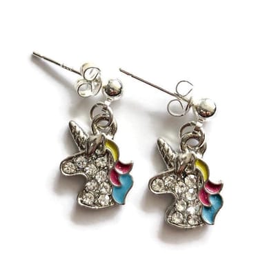 Oorbellen - Unicorns - Eenhoorns - Glitter - Stekerknopjes - Hangoorbellen - MNQ bijoux
