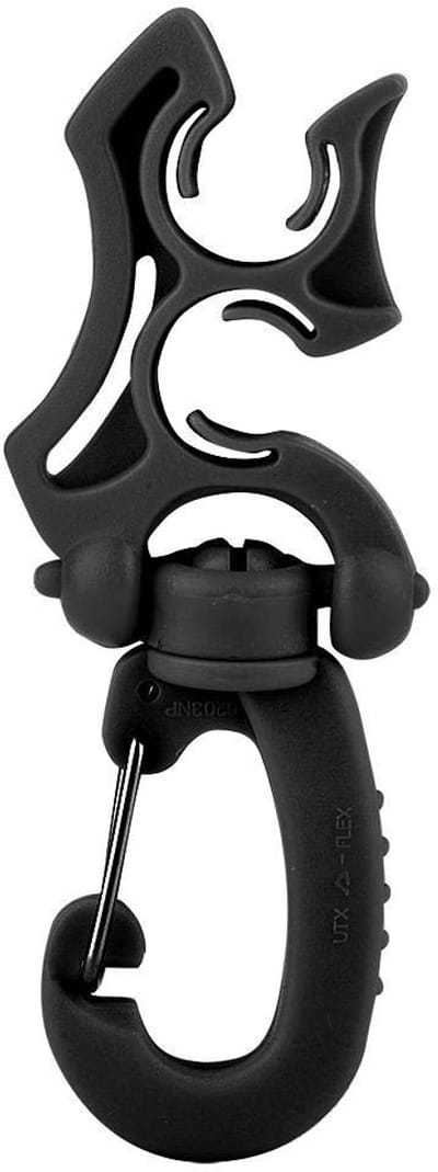 Dailygoods- Duikslanghouder met clip - Geschikt voor 2 slangen - 360°