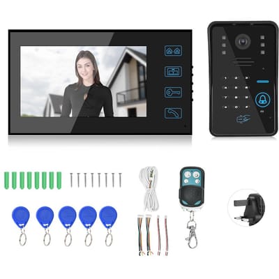 7-inch Bedrade Video Deurintercom Wachtwoord Kaart Afstandsbediening Nachtzicht Deurtelefoon