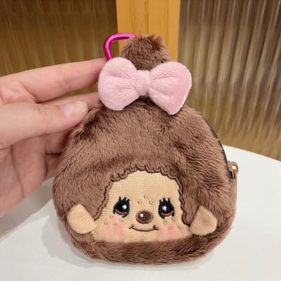 Monchhichi Ronde Kleine Hangende Tas Met Rits Leuke Portemonnee Opberg Mini Monchhichi Rugzak Bedeltje Leuke Pluche Monchichi Cadeaus