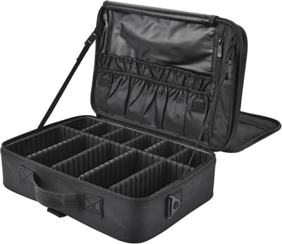 Grote Reizen Cosmeticatas - Make-up Tas met Ritssluiting en Verstelbare Scheidingswanden - Zwart - Ideaal voor Thuis en Op Reis