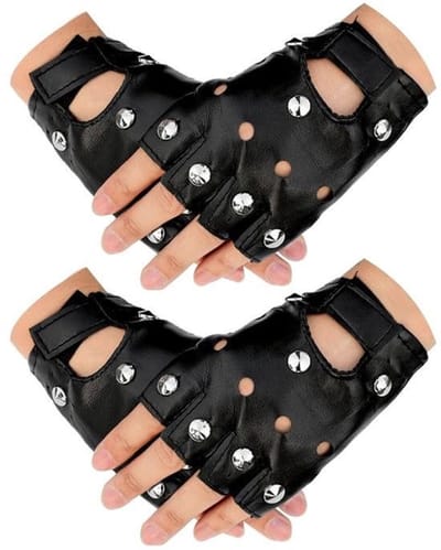 Vingerloze Handschoenen - 2 Paar - PU-Lederen - Halve Vingerhandschoenen - Punkstijl - Voor Dames - Geschikt voor Halloween
