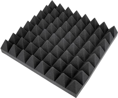 Akoestisch Schuim - Geluidsisolatie Panelen - Geluidsverbetering Studio - Piramidemotief Profiel - 50 x 50 cm - Zwart