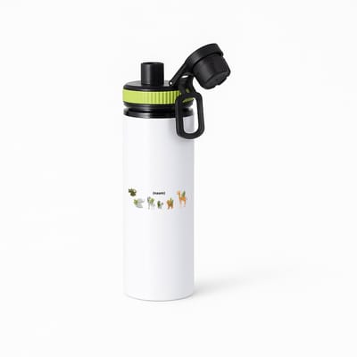 Hacebo® - Dieren met eigen naam waterfles met draaidop groen - Dierentuin - dieren liefhebbers - leuke cadeau voor iemand die van houdt van dieren - verjaardagscadeau - kado - gift - water fles - 850ML