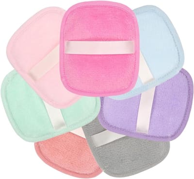 SnelShoppen - 7 Herbruikbare en Wasbare Makeup Remover Pads, Zachte Microfiber Doekjes voor Gezicht, Ogen en Lippen met Lucht Drooglint, Praktisch Ont