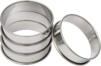 BrandNewCake Flan/Cake Ringen RVS Ø8cm Set/4