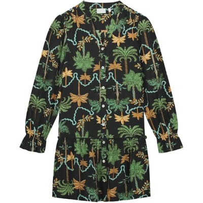 Shiwi Girls Tenerife Dress Jaipur Palm Black Maat: 122/128 | Jurken Outlet | Unisex | Zwart