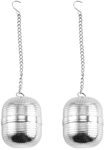 Dailygoods- Thee-infuser 2-pack - Fijnmazig ontwerp - Roestvrij staal 304 - Theezeef voor losse thee - Eenvoudig schoon te maken - Druppelbekerketting inbegrepen