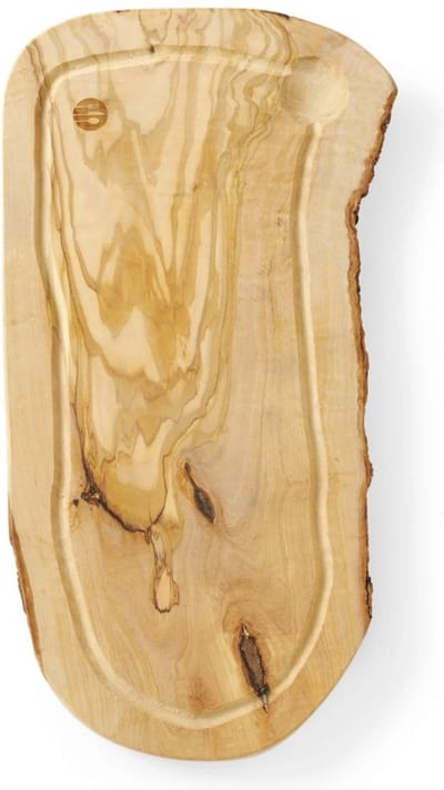 HENDI Serveerplank met groef – Olijfhout – Handgemaakt – 400x250x18 mm