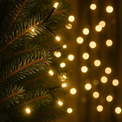 Solar lichtsnoer buiten 'Holly' - Kerst lichtslinger met 200 leds - Warm wit - Kerstverlichting - Feestverlichting - Tuinverlichting op zonne-energie